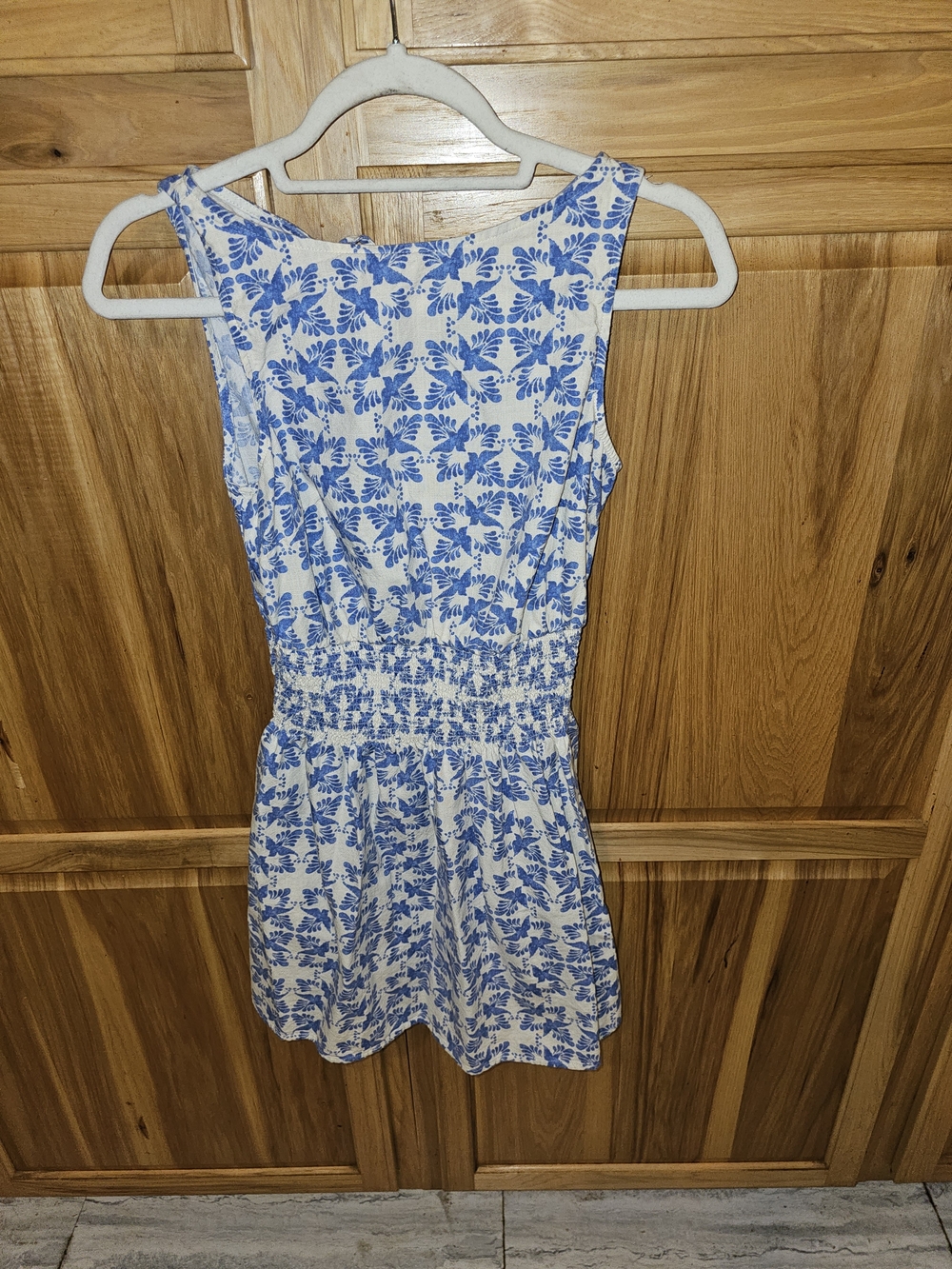 Universal Thread White Sundress with Blue Floral Print